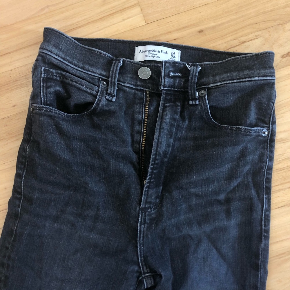 Abercrombie and Fitch The Flare Ultra High Rise Black Jeans
